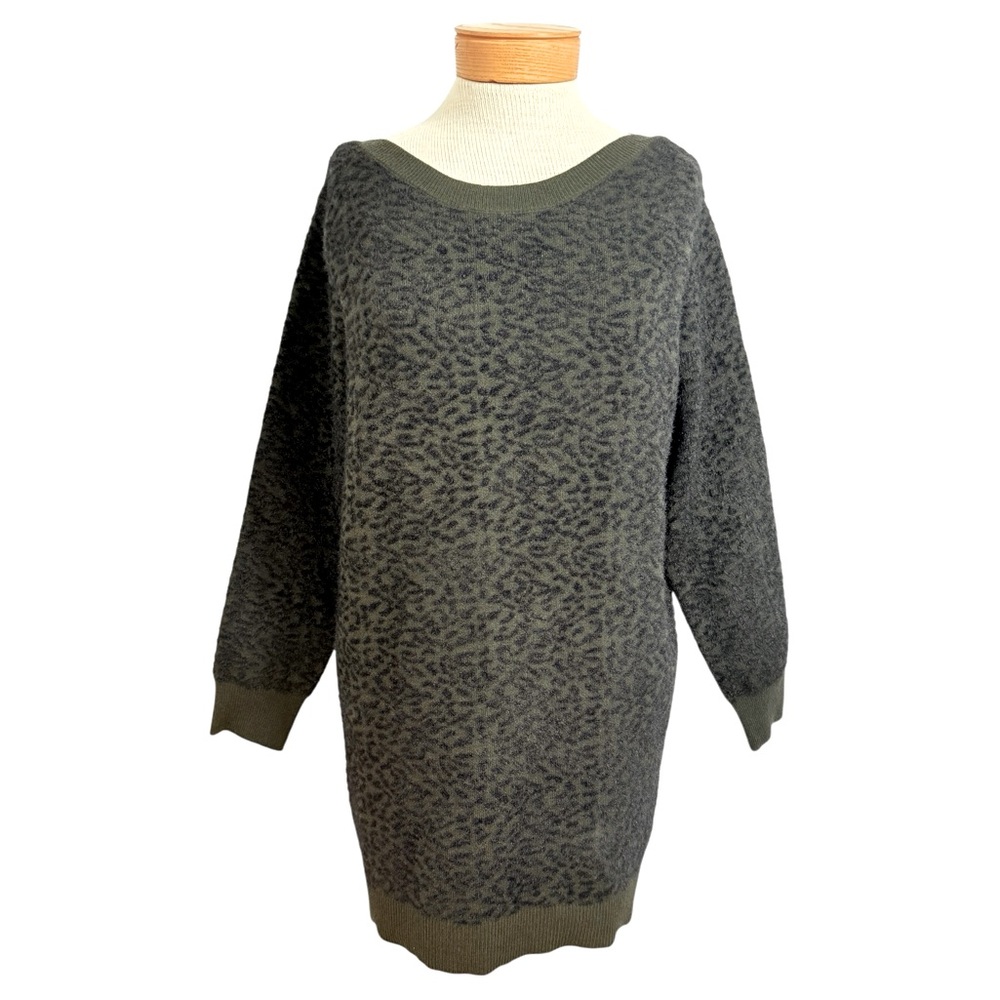 Mesh & Lace, Olive and Black Animal Print Sweater NWT